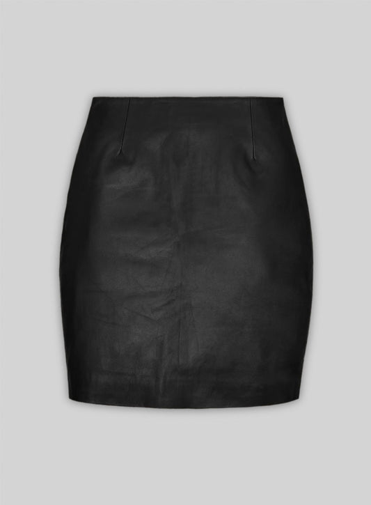 Front Slit Leather Skirt - # 126