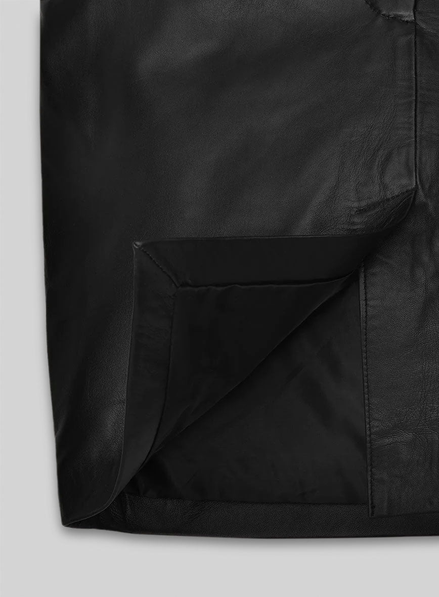 Front Slit Leather Skirt - # 126