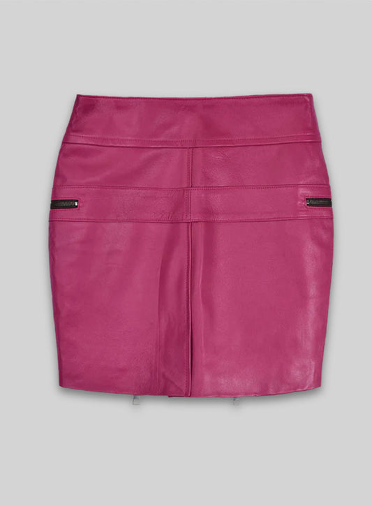Front Zipper Leather Mini Skirt - # 143