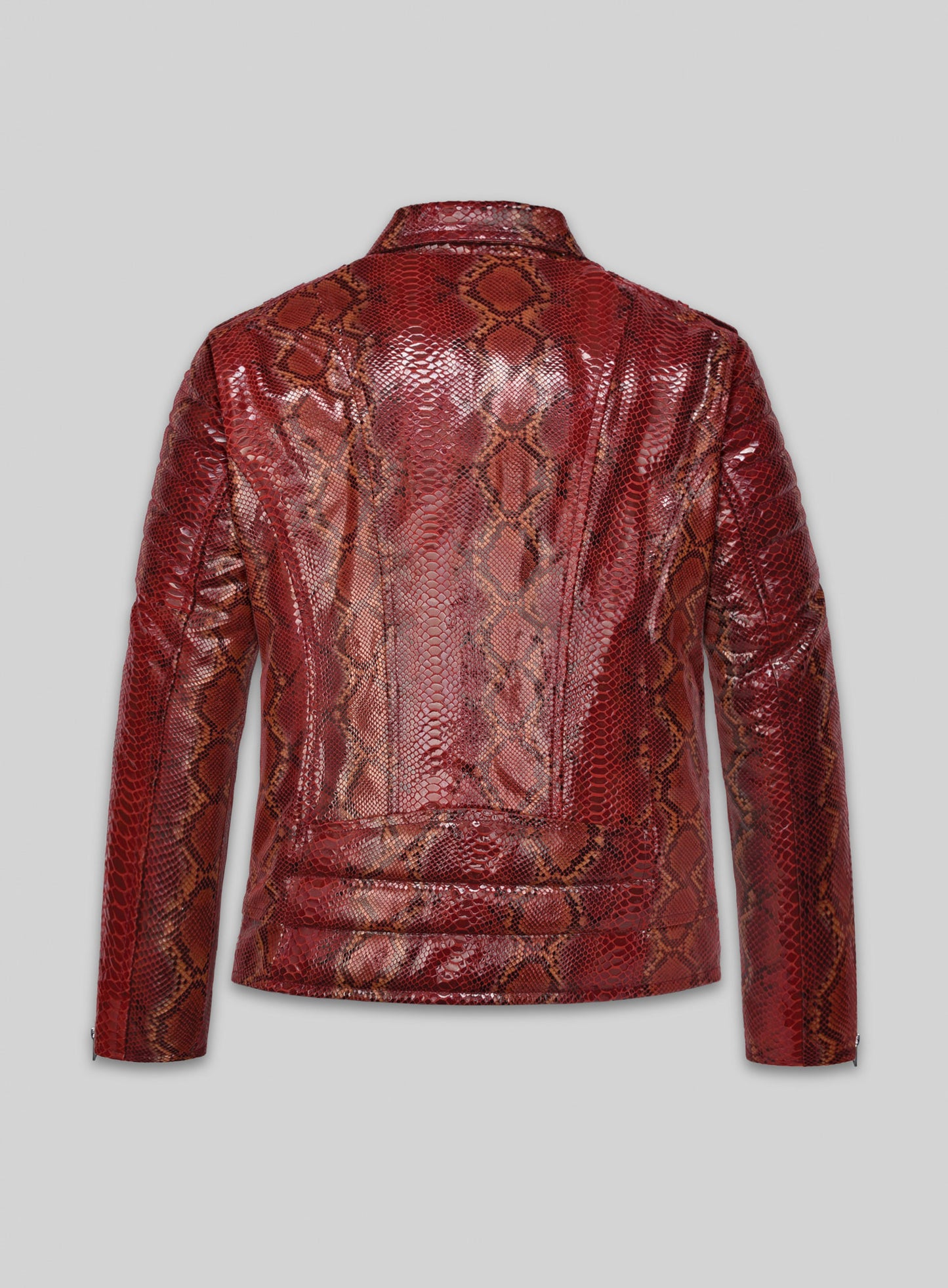 Gallant Bold Red Python Leather Jacket