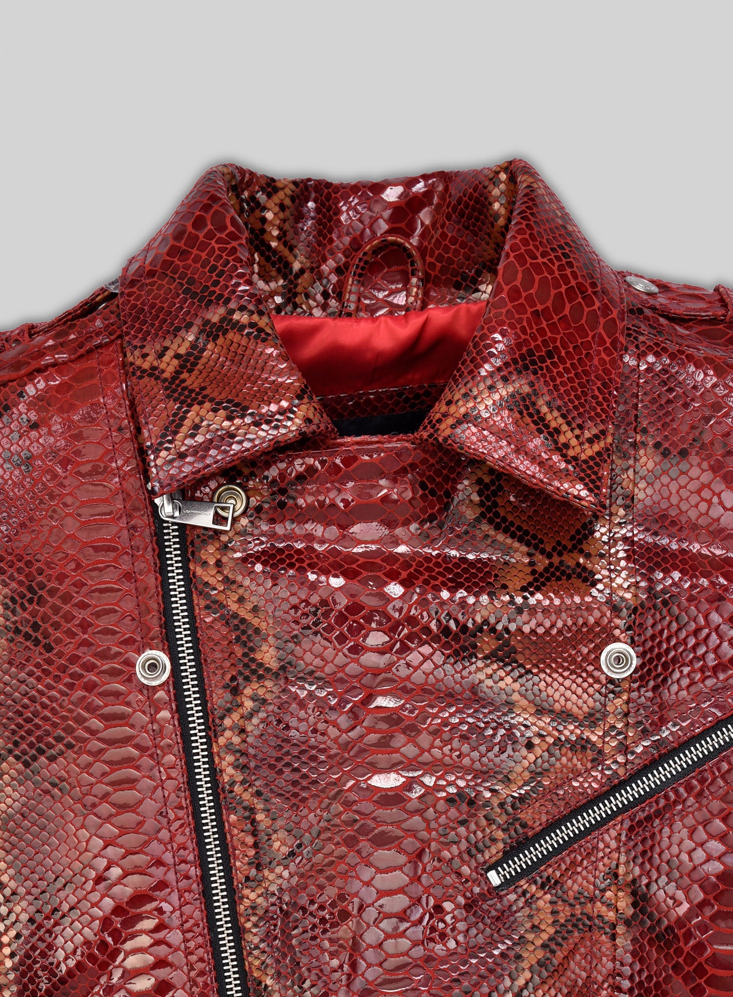 Gallant Bold Red Python Leather Jacket – LeatherCult