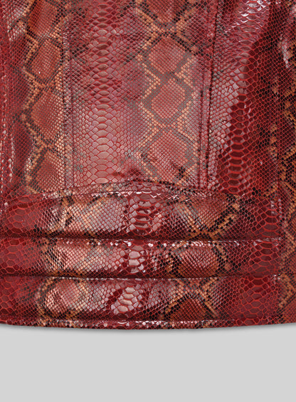 Gallant Bold Red Python Leather Jacket