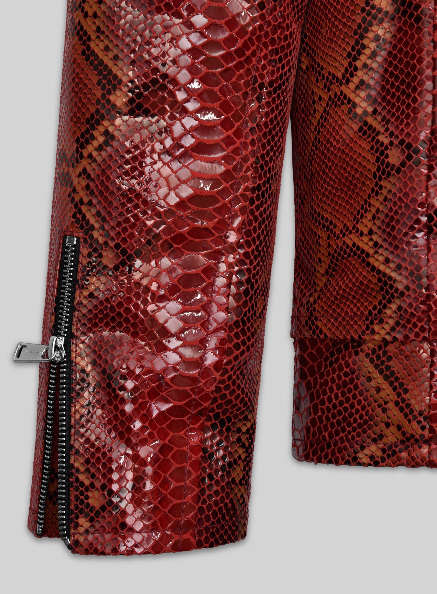 Gallant Bold Red Python Leather Jacket