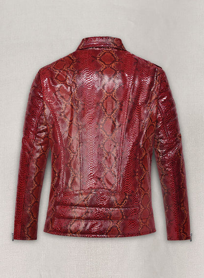 Gallant Bold Red Python Leather Jacket - LeatherCult