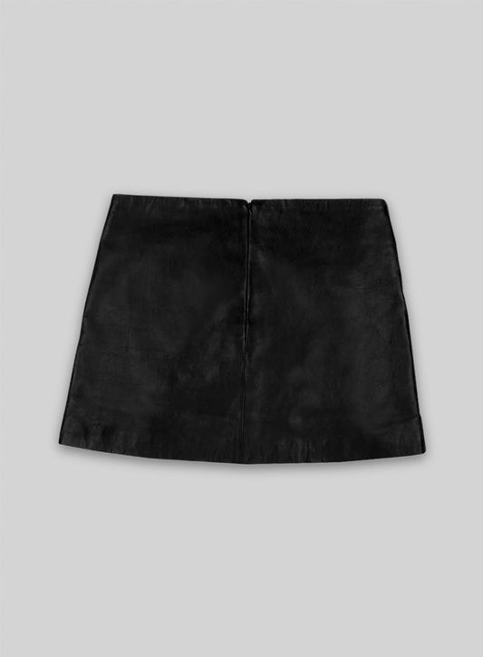 Geneva Lace-Up Leather Skirt