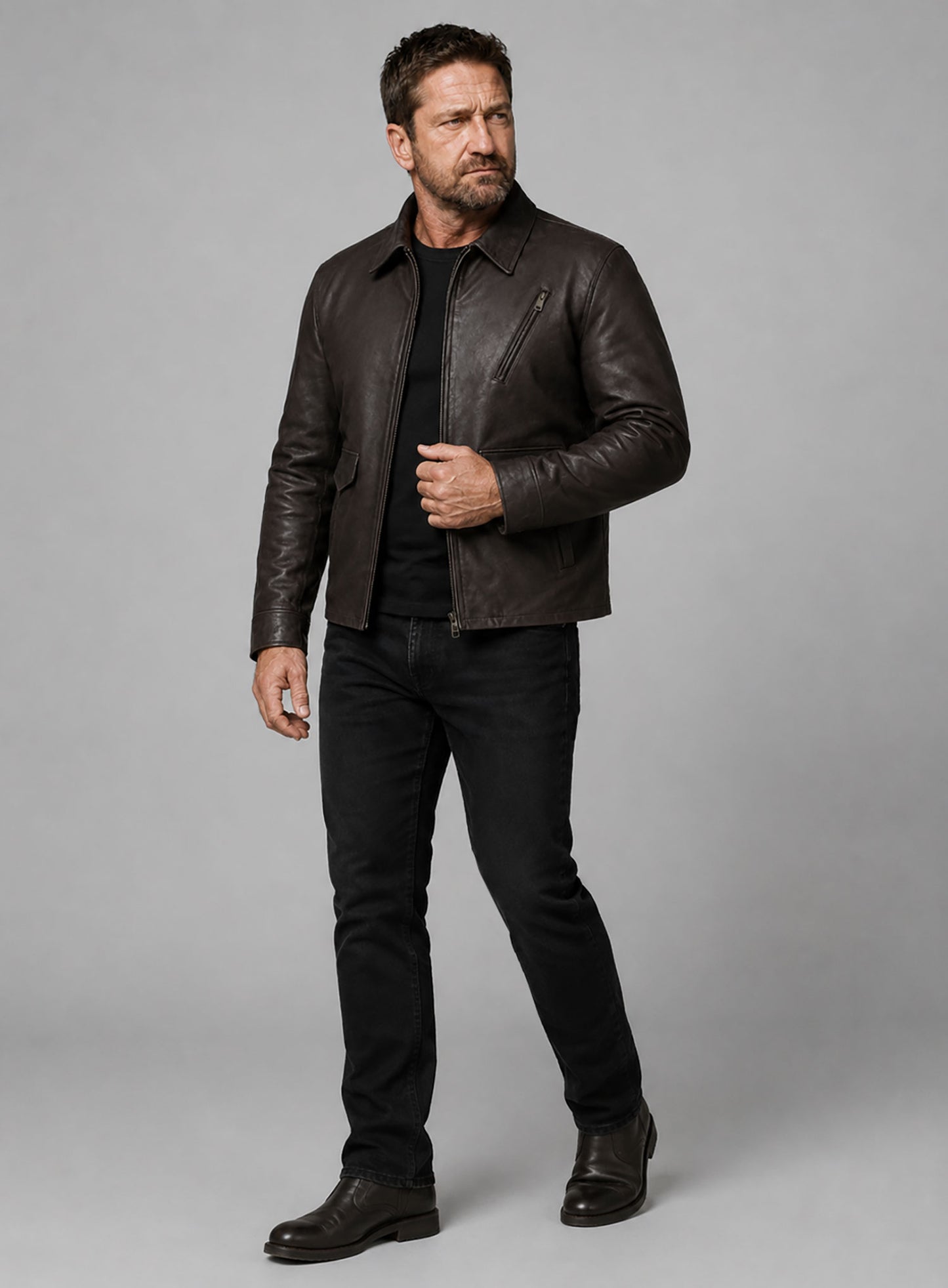 Gerard Butler Den Of Thieves Leather Jacket