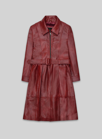 Gigi Hadid Leather Long Coat