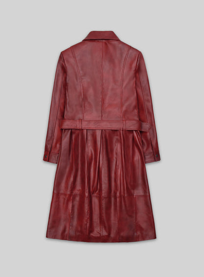 Gigi Hadid Leather Long Coat