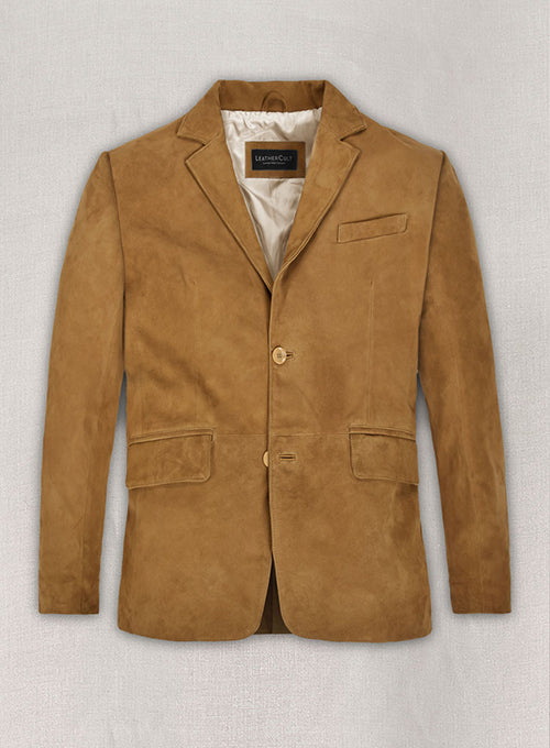Ginger Brown Suede Leather Blazer - LeatherCult