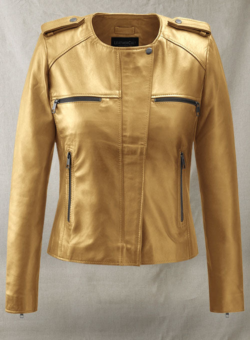 Golden Lizzy Caplan Now You See Me 2 Leather Jacket - LeatherCult