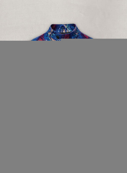 Glinting Bold Blue Python Leather Jacket - LeatherCult