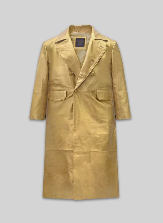 Golden Hugh Jackman The Prestige Leather Long Coat