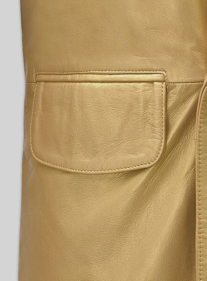 Golden Hugh Jackman The Prestige Leather Long Coat