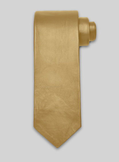 Golden Leather Tie