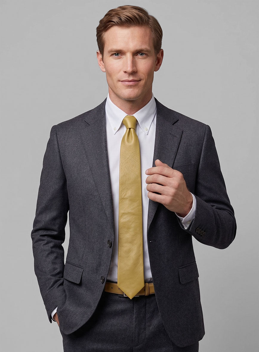 Golden Leather Tie