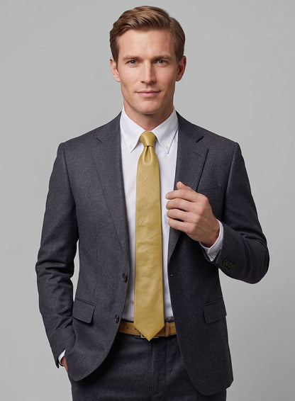 Golden Leather Tie