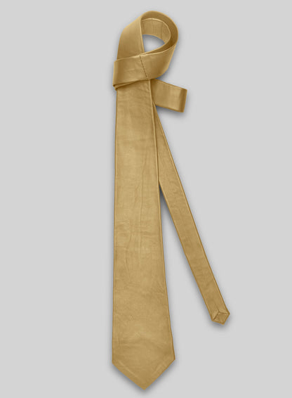 Golden Leather Tie