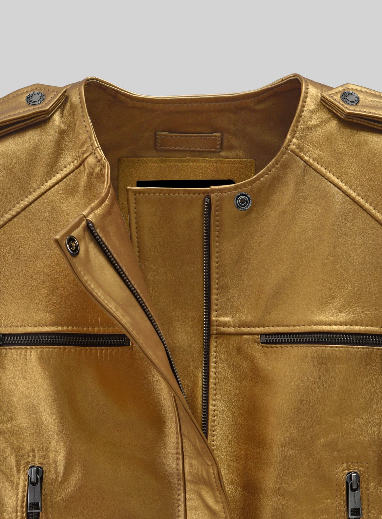Golden Lizzy Caplan Now You See Me 2 Leather Jacket