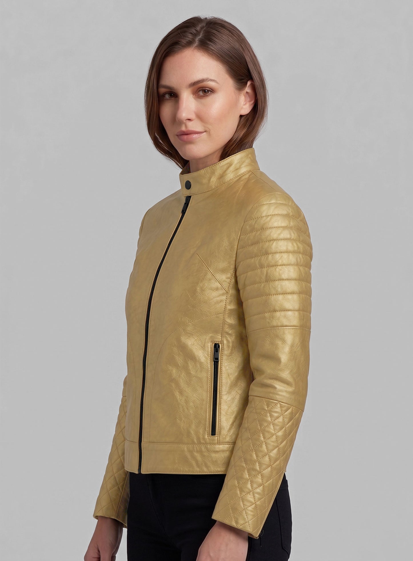 Golden Gwen Stefani Leather Jacket #1