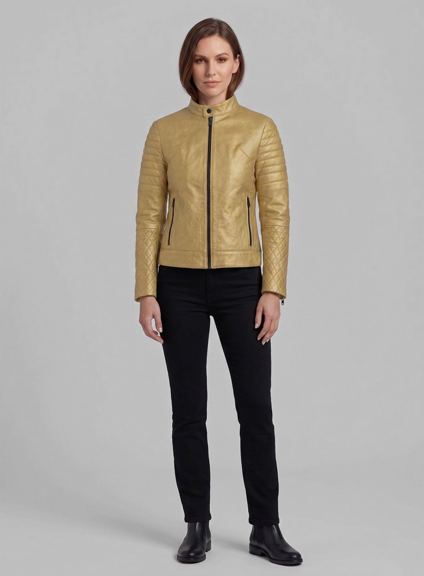 Golden Gwen Stefani Leather Jacket #1