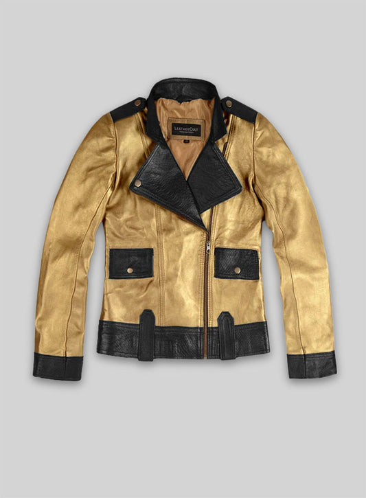 Golden Leather Jacket # 514