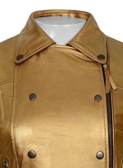 Golden Leather Jacket # 288 - LeatherCult