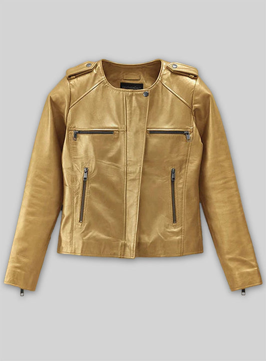 Golden Lizzy Caplan Now You See Me 2 Leather Jacket
