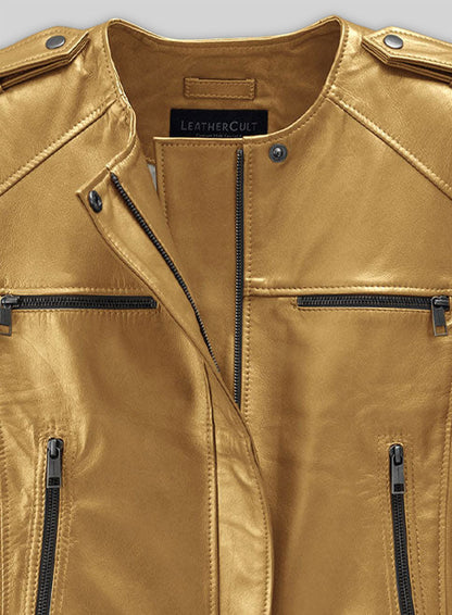 Golden Lizzy Caplan Now You See Me 2 Leather Jacket