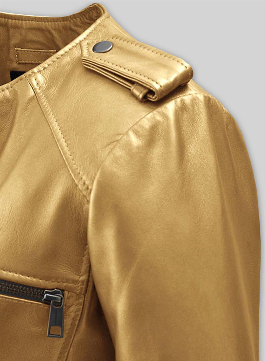 Golden Lizzy Caplan Now You See Me 2 Leather Jacket