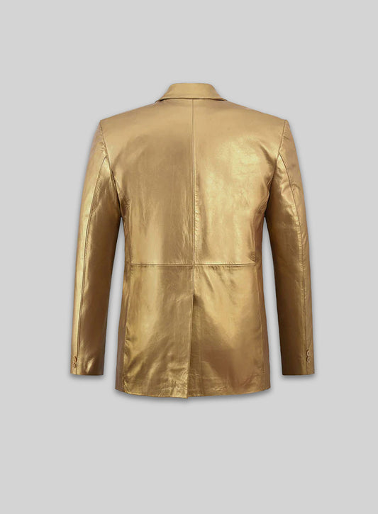 Gold Leather Blazer