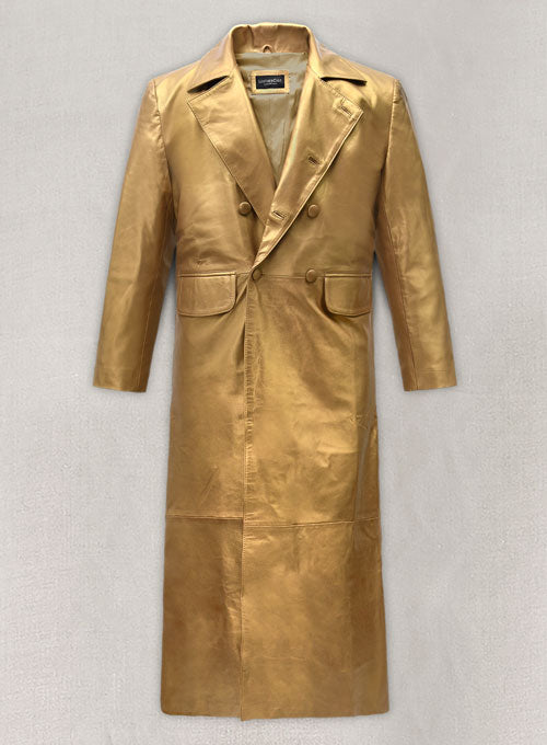 Golden Hugh Jackman The Prestige Leather Long Coat - LeatherCult