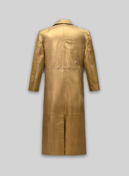 Golden Hugh Jackman The Prestige Leather Long Coat