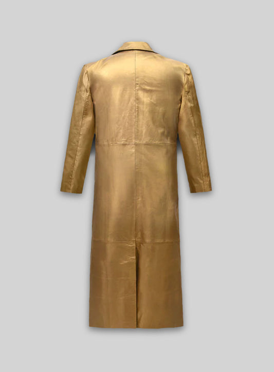 Golden Hugh Jackman The Prestige Leather Long Coat