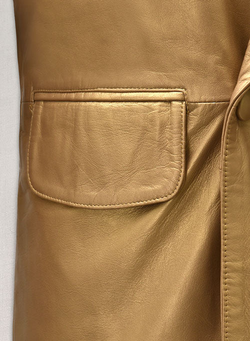 Golden Hugh Jackman The Prestige Leather Long Coat - LeatherCult