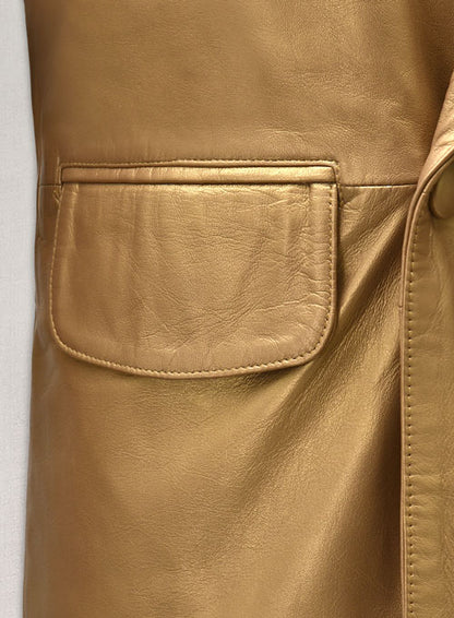 Golden Hugh Jackman The Prestige Leather Long Coat - LeatherCult