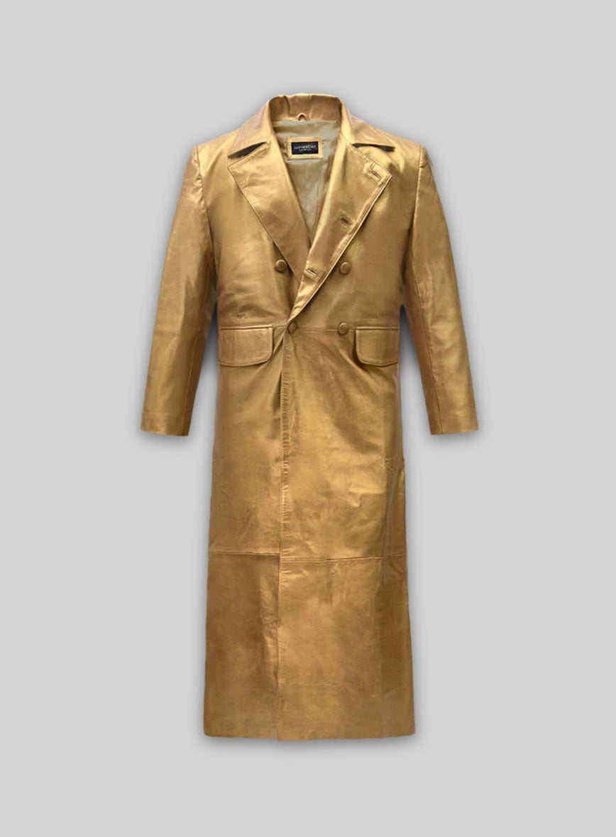 Golden Hugh Jackman The Prestige Leather Long Coat