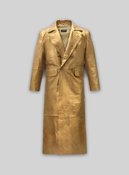 Golden Hugh Jackman The Prestige Leather Long Coat