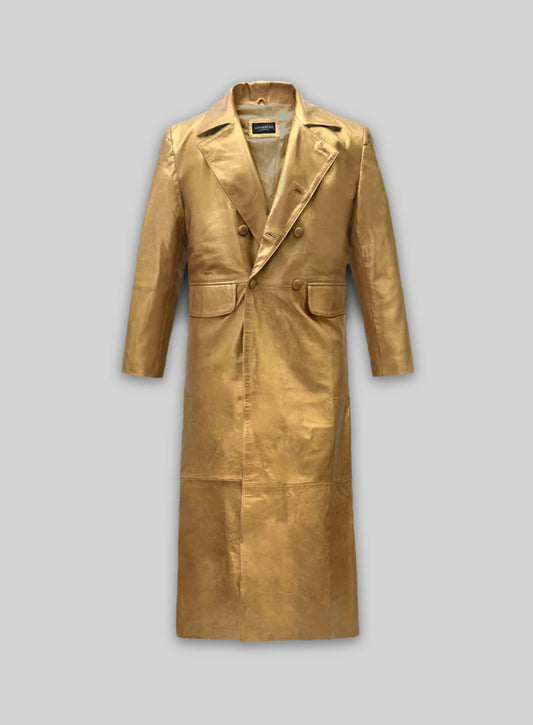 Golden Hugh Jackman The Prestige Leather Long Coat
