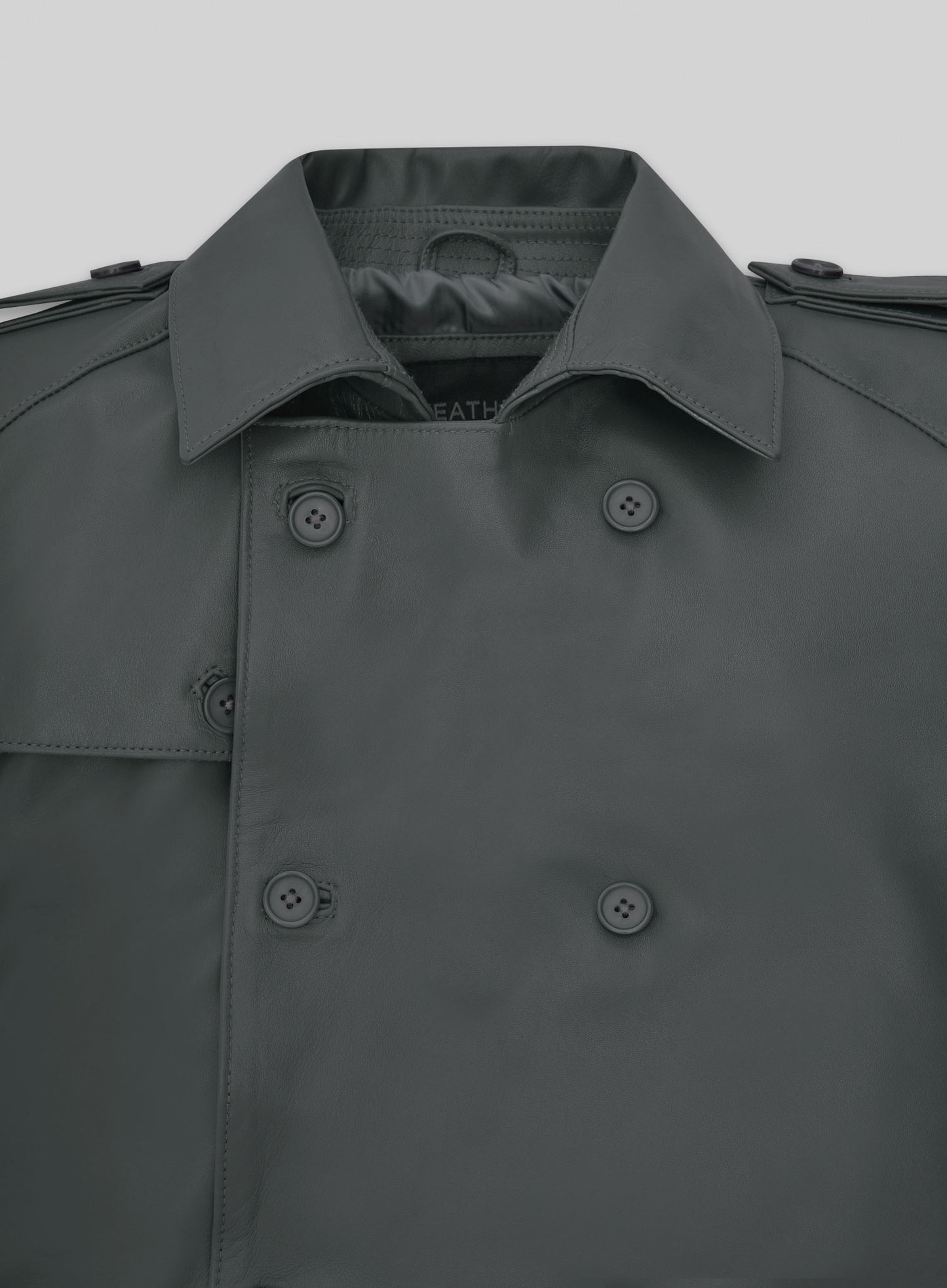 Gray Lambskin Dylan McDermott Trench Coat