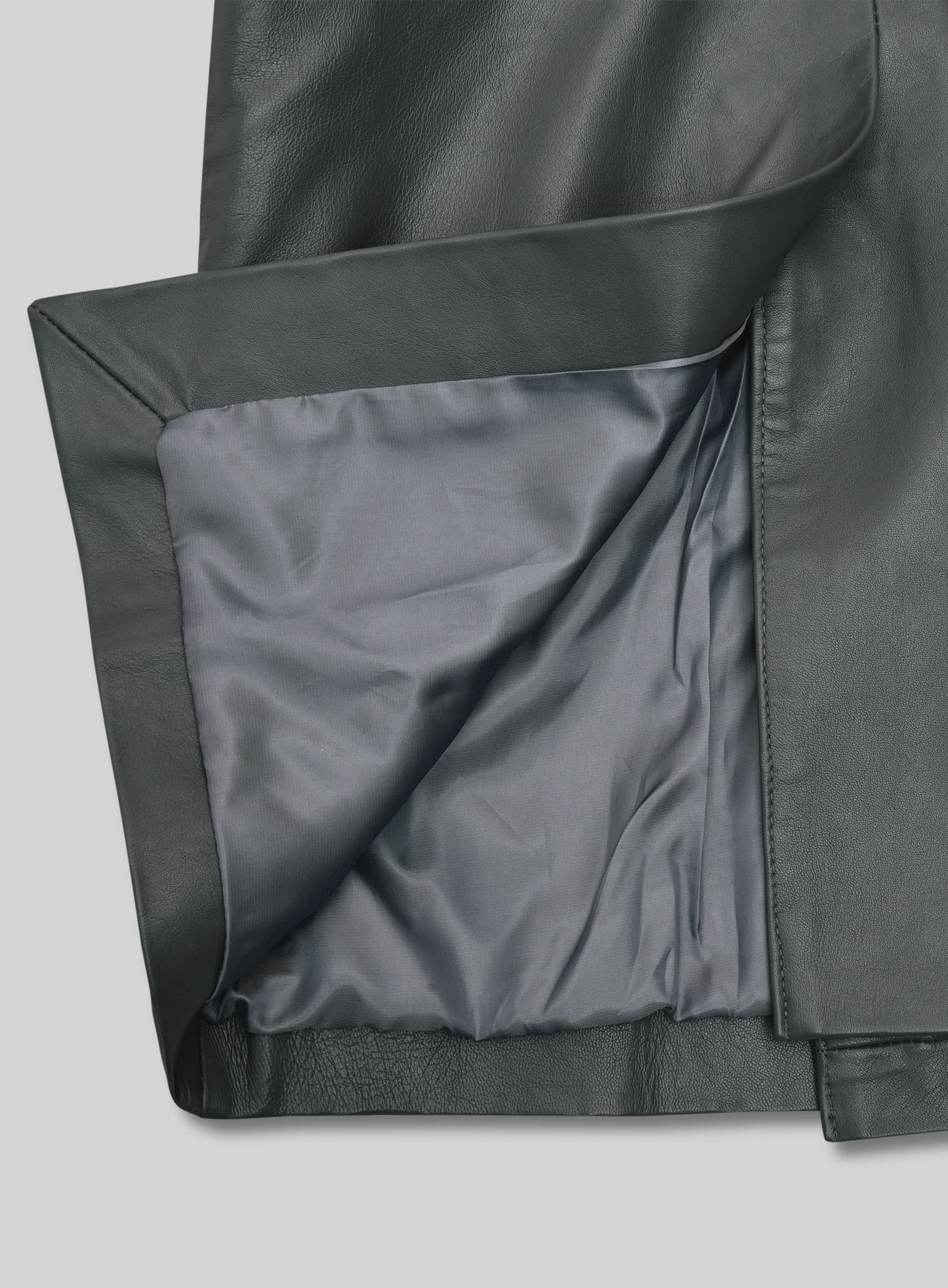 Gray Lambskin Dylan McDermott Trench Coat