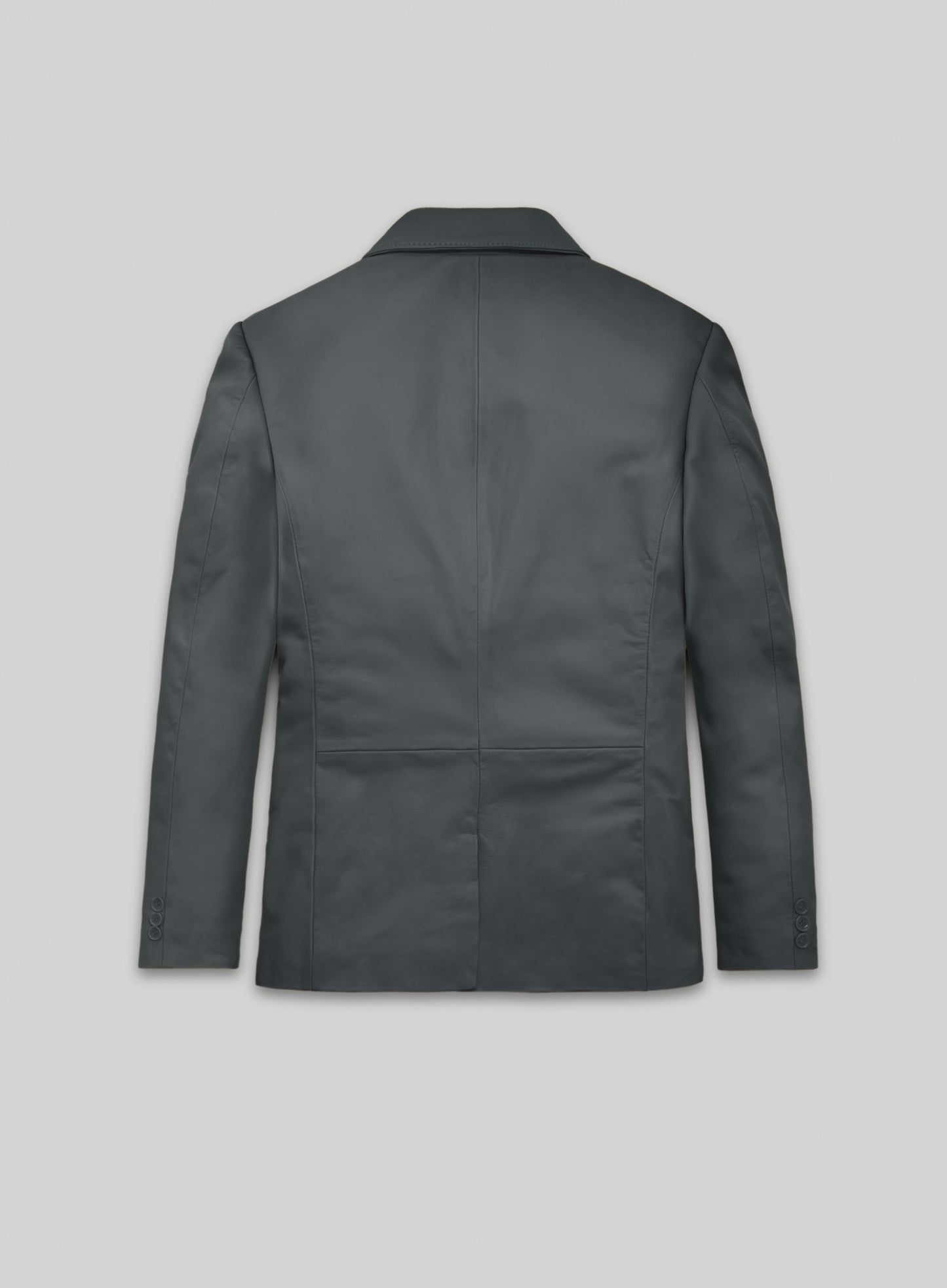 Gray Lambskin Leather Blazer