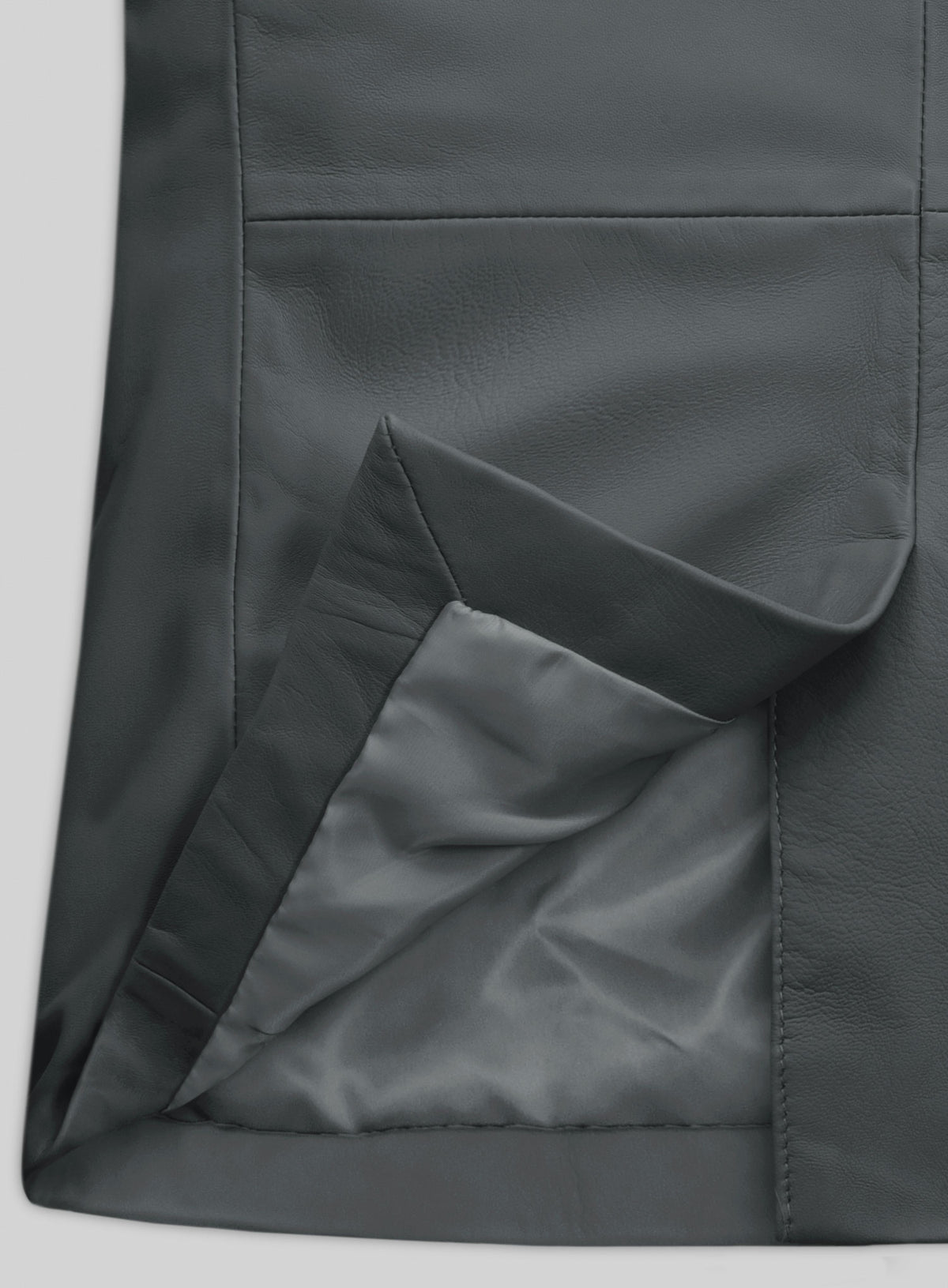 Gray Lambskin Leather Blazer