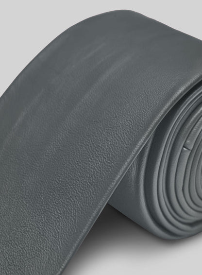 Gray Leather Tie