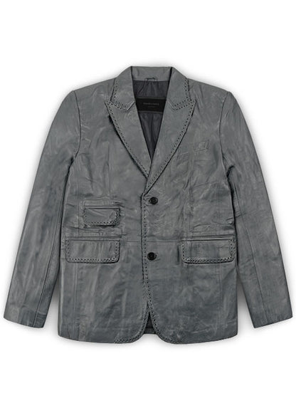 Gray Medieval Leather Blazer - LeatherCult