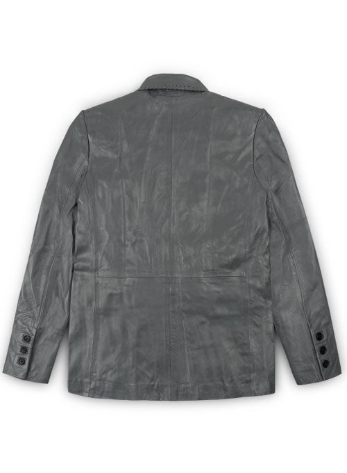 Gray Medieval Leather Blazer - LeatherCult
