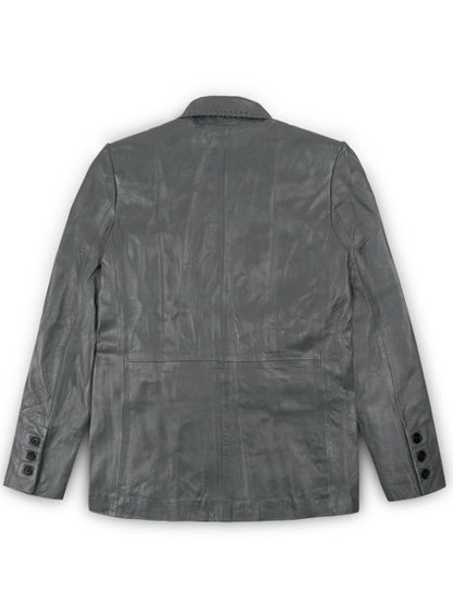 Gray Medieval Leather Blazer - LeatherCult