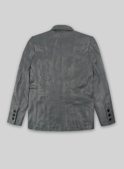 Gray Medieval Leather Blazer