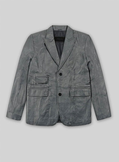 Gray Medieval Leather Blazer