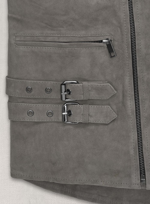 Gray Suede Leather Jacket # 903 - LeatherCult