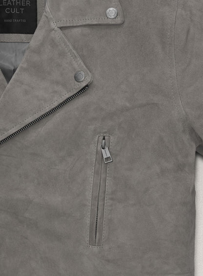 Gray Suede Leather Jacket # 903 - LeatherCult